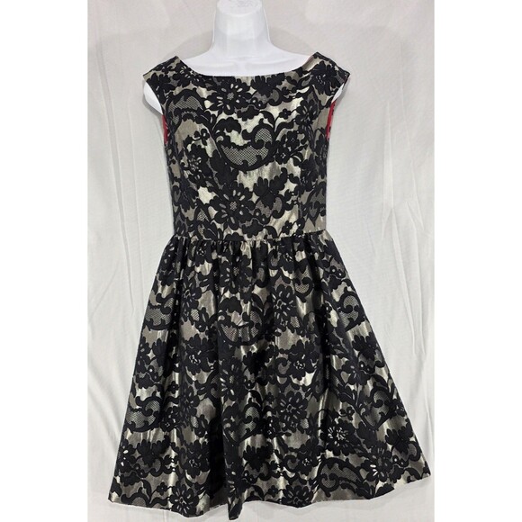 Eliza J Womens Whimsigoth Dress Fit Flare Metallic Black Fairy Goth Party Size 6 - Picture 9 of 15